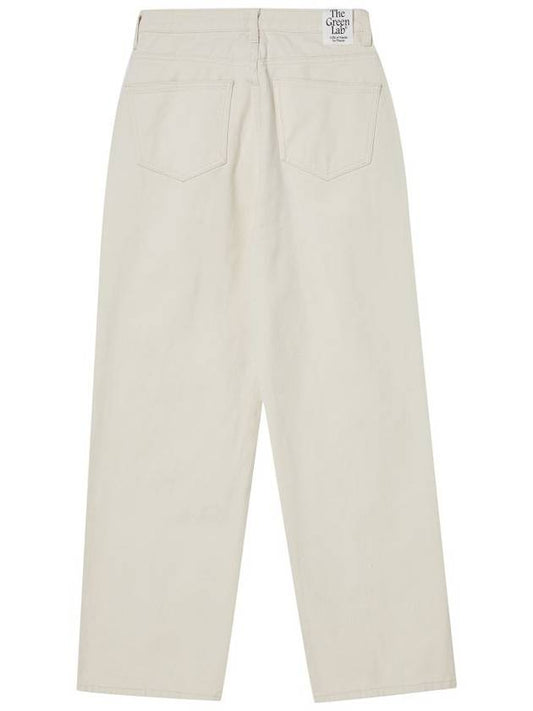 Women's Cotton Twill SemiWide Jeans Ivory GB1 WDPT 51 CRM - THE GREEN LAB - BALAAN 2