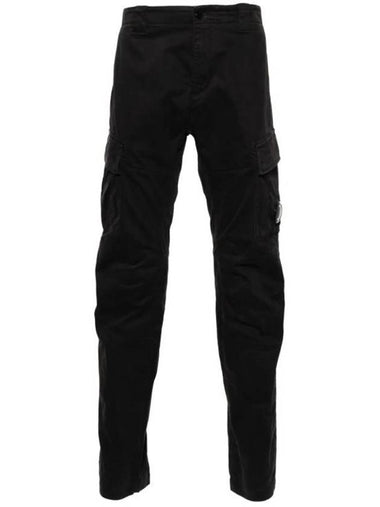 Stretch Sateen Ergonomic Lens Double Cargo Straight Pants Black - CP COMPANY - BALAAN 1