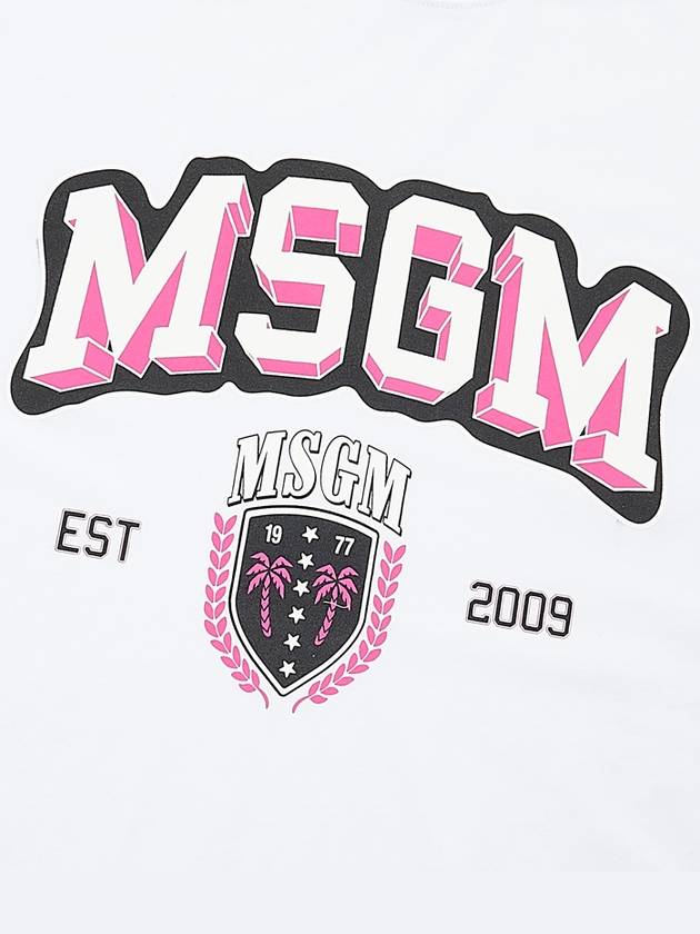 Logo Print Cotton Short Sleeve T-Shirt White - MSGM - BALAAN 7