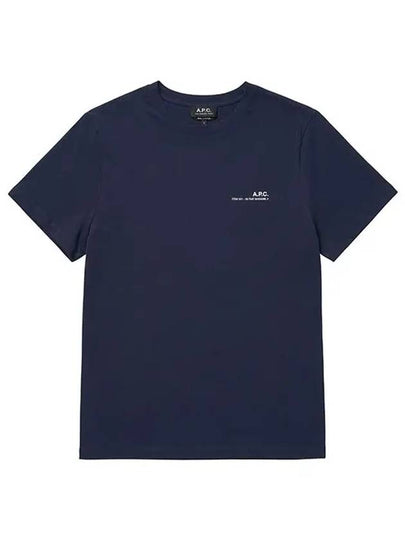 Men's Item Logo Cotton Short Sleeve T-Shirt Navy - A.P.C. - BALAAN 2