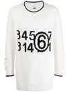 Numbering Logo Oversized Knit Top White - MAISON MARGIELA - BALAAN 1