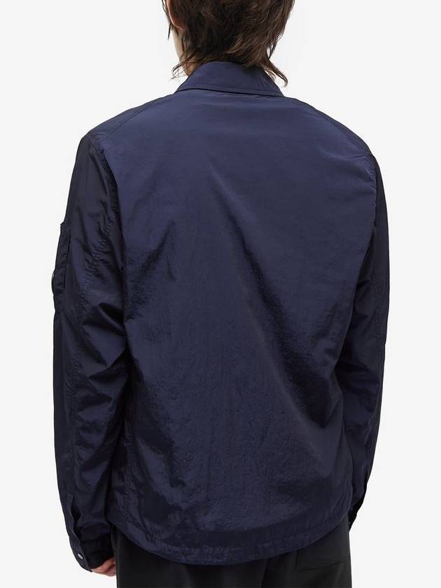 Chrome-R Zip-Up Over Long Sleeve Shirt Navy - CP COMPANY - BALAAN 4