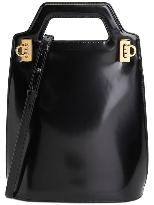 Wanda North South Tote Bag Black - SALVATORE FERRAGAMO - BALAAN 2