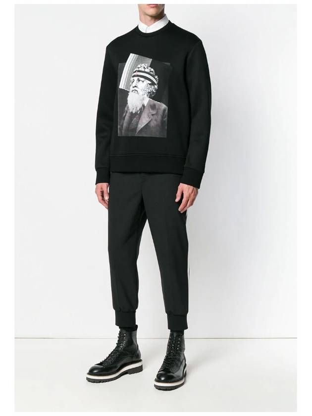 Men's Poseidon Print Sweatshirt Black - NEIL BARRETT - BALAAN 3