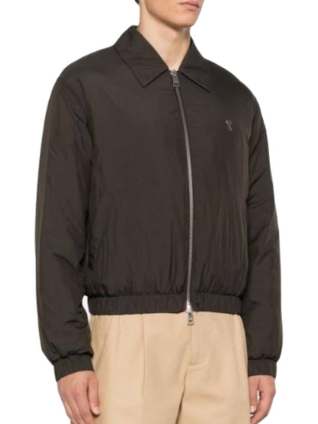 De Coeur Zip-Up Jacket Dark Coffee - AMI - BALAAN 4