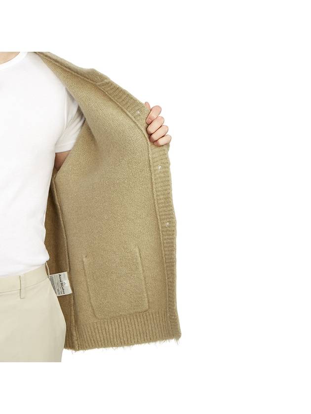 Wool Mohair Cardigan Dark Beige - ACNE STUDIOS - BALAAN 9