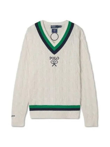 Wimbledon Cricket Pullover Sweater White - POLO RALPH LAUREN - BALAAN 1