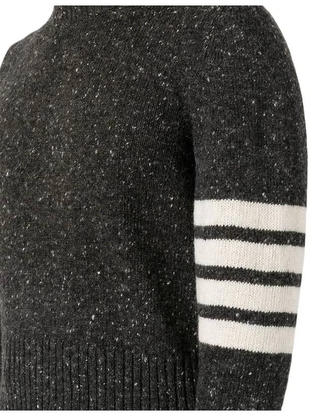 Diagonal Striped Mohair Wool Knit Top Dark Grey - THOM BROWNE - BALAAN 5