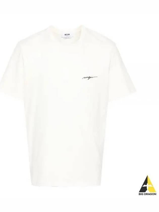 Logo embroidered short sleeve t-shirt 3640MM141 247002 02 - MSGM - BALAAN 2