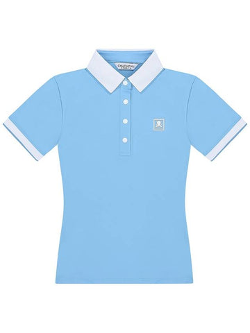 C23MTS021W Knit Point Polo T-Shirt Sky blue - CHUCUCHU - BALAAN 1