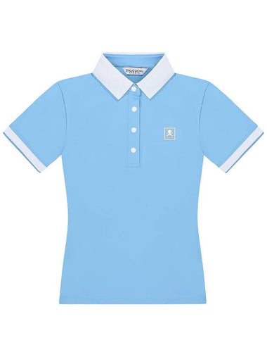 C23MTS021W Knit Point Polo T-Shirt Sky blue - CHUCUCHU - BALAAN 1