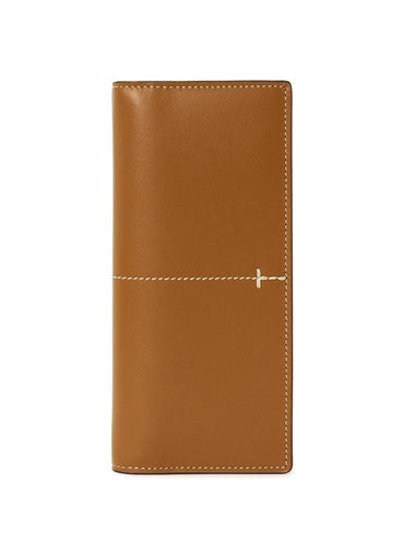 Men's Vertical Stitch Leather Long Wallet Brown - TOD'S - BALAAN 1