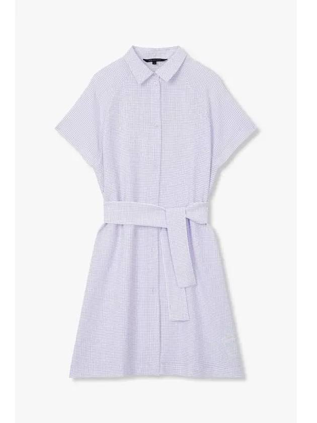 Women s Check Pattern Seersucker Dress Violet - ARMANI EXCHANGE - BALAAN 1