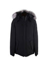 Lingan Hooded Padded Frost Fox Fur Black - MOOSE KNUCKLES - BALAAN 1