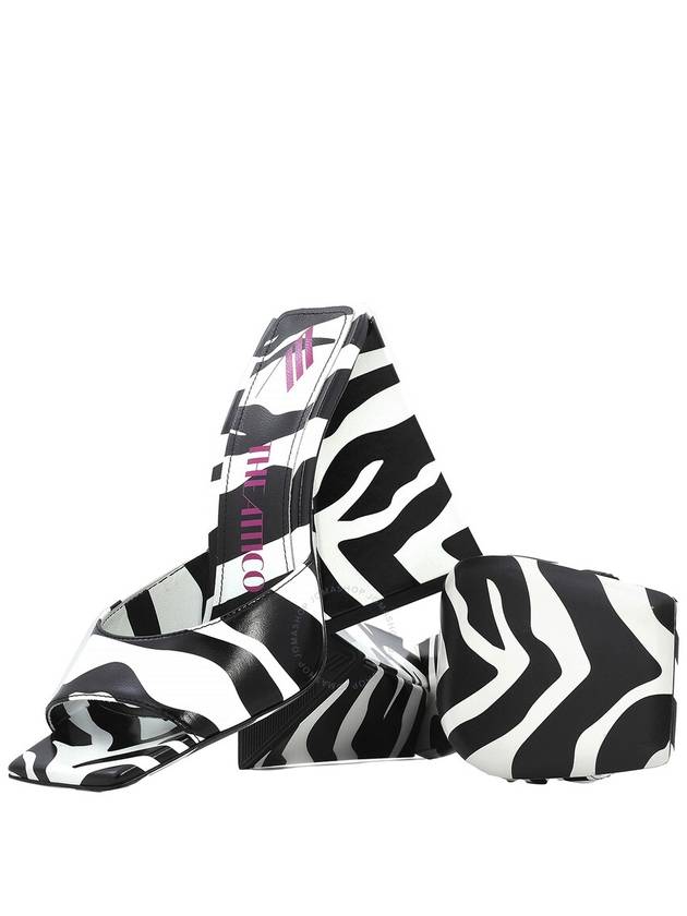 The Attico Ladies Devon Zebra Print Heel Mule, Brand Size 38 ( US Size 8 ) - THE ATTICO - BALAAN 3