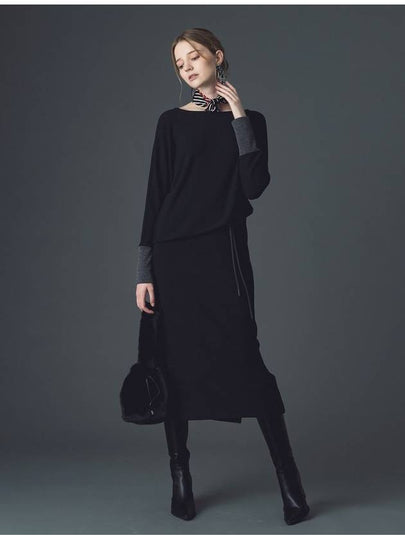 Karina draping knit dress black - DE PERI MERA - BALAAN 2