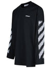 Pixel Diag Wide Long Sleeve T-Shirt Black - OFF WHITE - BALAAN 3