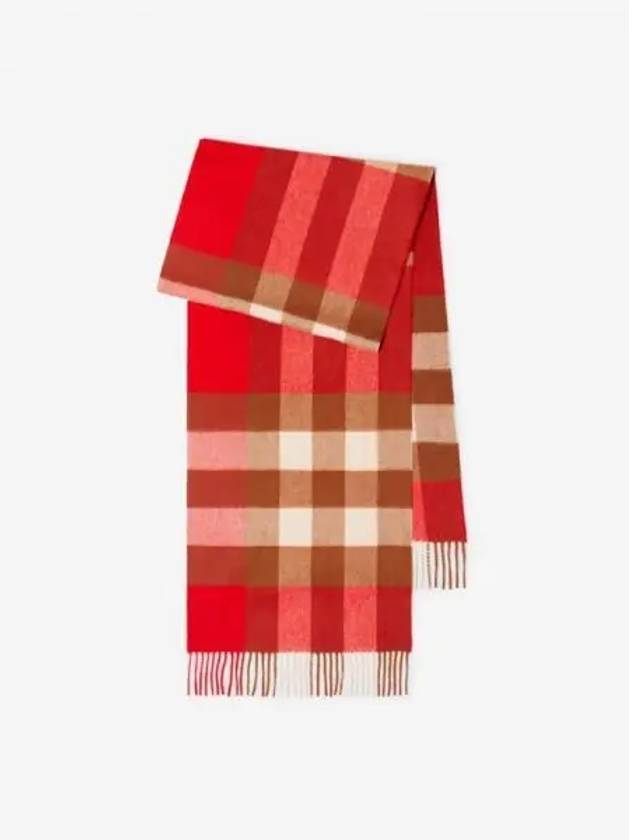 Check Cashmere Muffler Red - BURBERRY - BALAAN 2