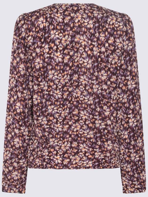 Floral V-neck viscose blouse purple - ISABEL MARANT ETOILE - BALAAN 3