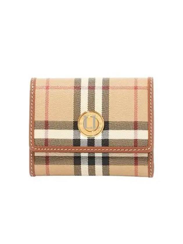 Check Half Wallet Beige - BURBERRY - BALAAN 2