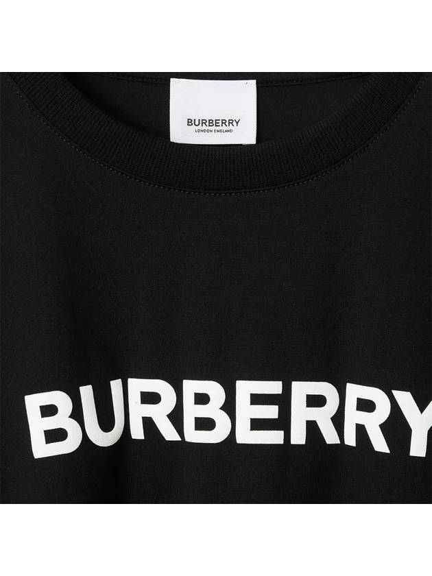 Logo Print Cotton Short Sleeve T-Shirt Black - BURBERRY - BALAAN 5