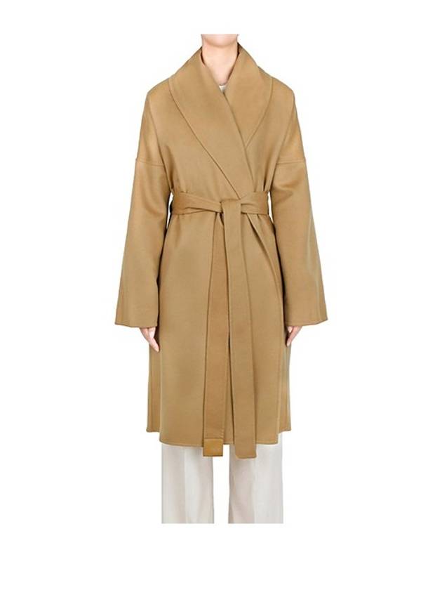 Belted Wool Cashmere Single Coat Camel - LOEWE - BALAAN 3