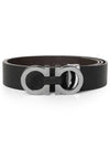 Reversible Gancini Belt Black Hickory - SALVATORE FERRAGAMO - BALAAN 4