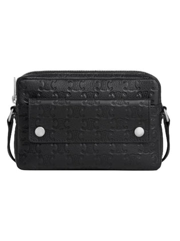 Calfskin Triomph Emboss Mini Camera Cross Bag Black - CELINE - BALAAN 1