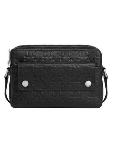 Triomphe Embossed Mini Calfskin Camera Cross Bag Black - CELINE - BALAAN 1