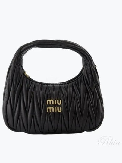 Wander Materasse Nappa Leather Mini Hobo Tote Bag Black - MIU MIU - BALAAN 2