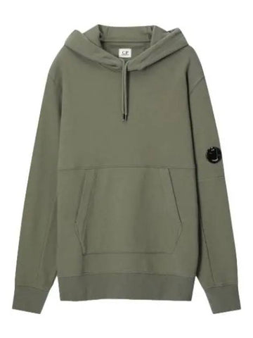 Diagonal Raised Fleece Hooded Bronze Green Sweatshirt - CP COMPANY - BALAAN 1