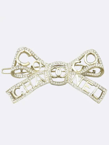 COCO logo crystal embellished ribbon brooch - CHANEL - BALAAN 1