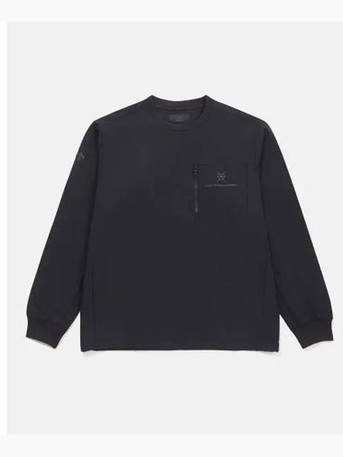 Dualis Ripstop Brush Woven Sweatshirt Black SP421DWHO2 - DESCENTE - BALAAN 1