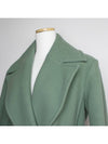 Mint green wool blend belted coat 66 - CELINE - BALAAN 4