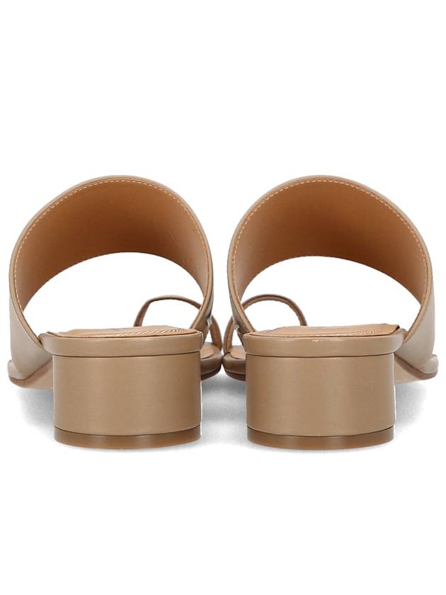 Tabi Leather Low Mule Sandal Heel Beige - MAISON MARGIELA - BALAAN.