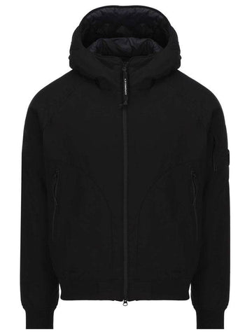 Lens Protech Hooded Jacket Black - CP COMPANY - BALAAN.