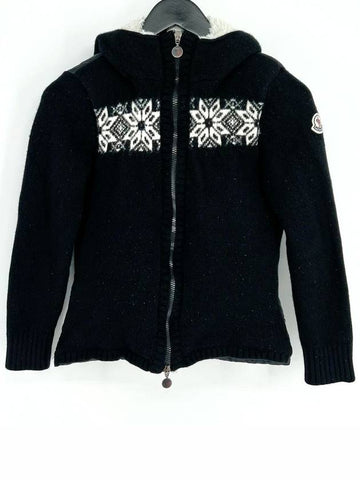 Padded hood zip up black M size - MONCLER - BALAAN 1