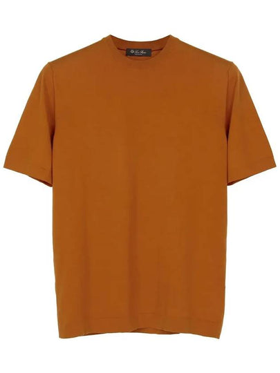 Cotton Logo Short Sleeve T-Shirt Orange - LORO PIANA - BALAAN 2