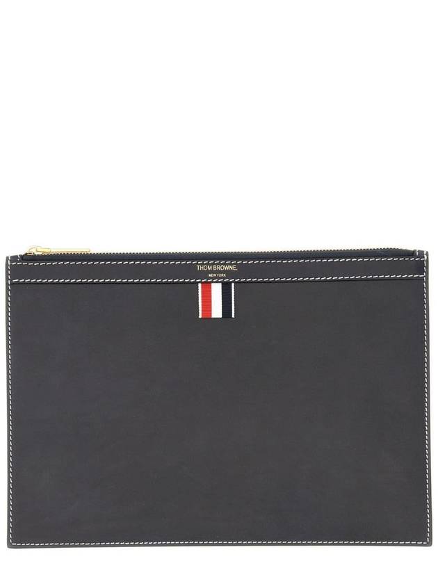 4 Bar Tab Document Clutch Bag Navy - THOM BROWNE - BALAAN 2