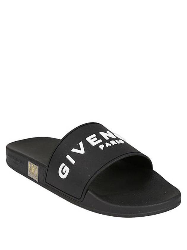 Logo Rubber Slide Slippers Black - GIVENCHY - BALAAN 3