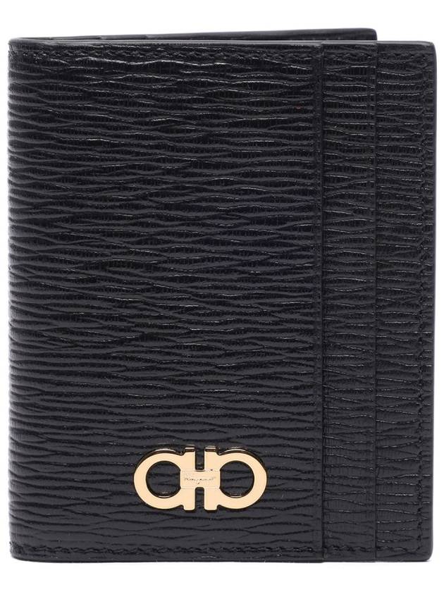 Gancini Card Wallet Black - SALVATORE FERRAGAMO - BALAAN 3