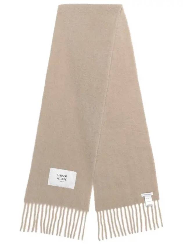 Baby Alpaca Plain Muffler Dark Beige - MAISON KITSUNE - BALAAN 4