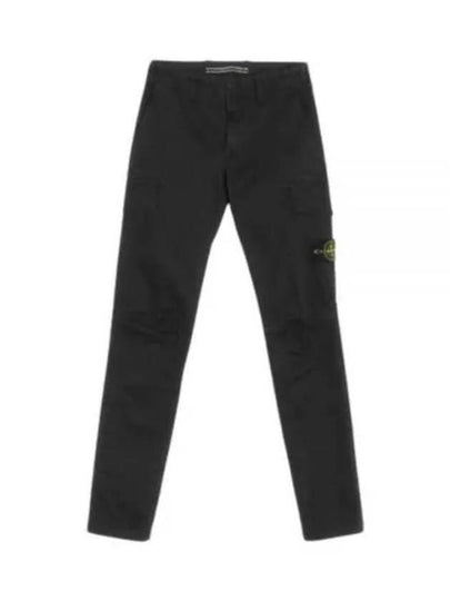 Men's Wappen Logo Cargo Straight Pants Black - STONE ISLAND - BALAAN 2