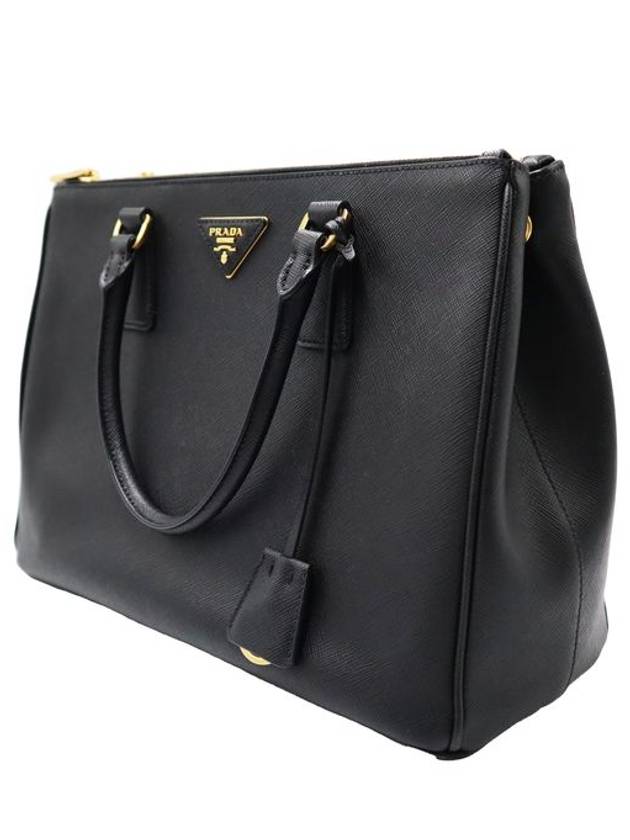 Women s Saffiano Leather Cross Bag Black Prada 1BA274 Lux Triangle Logo Galleria Large 2WAY - PRADA - BALAAN 5