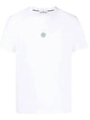 Garment Dyed Lettering One Print Cotton Jersey Short Sleeve T-Shirt White - STONE ISLAND - BALAAN 2