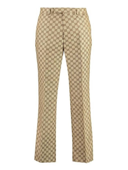 GG Supreme Linen Straight Pants Beige - GUCCI - BALAAN 1