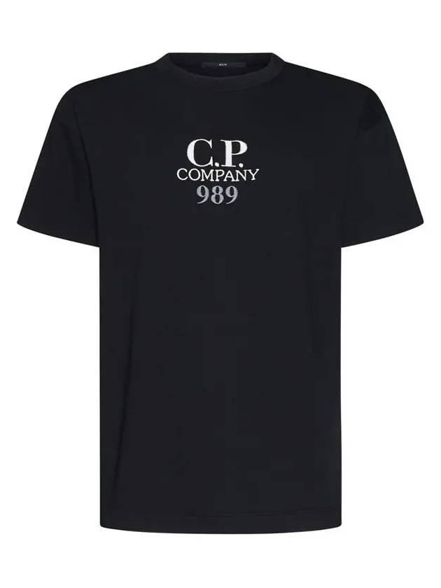 20/1 Jersey Boxy Logo Short Sleeve T-Shirt Black - CP COMPANY - BALAAN 3