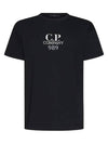 20/1 Jersey Boxy Logo Short Sleeve T-Shirt Black - CP COMPANY - BALAAN 2