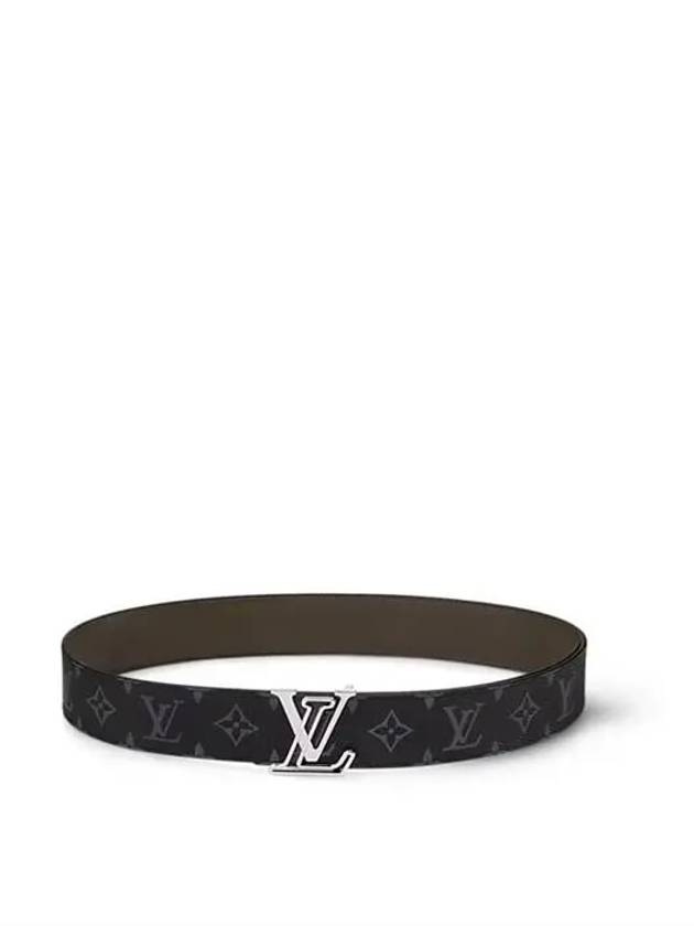 Men's LV Line Reversible Leather Belt Black Khaki - LOUIS VUITTON - BALAAN 3