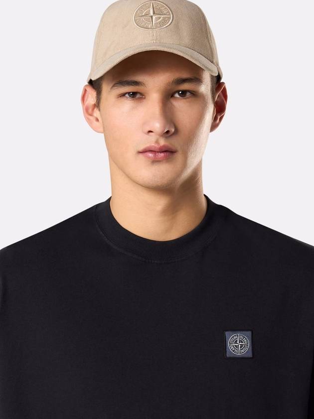 Combed Organic Cotton Jersey Short Sleeve T-Shirt Black - STONE ISLAND - BALAAN 3